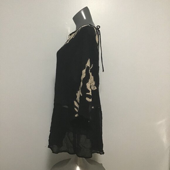 Ecote Semi-Sheer Deep V Back Tunic with Lace Size L - Picture 6 of 12